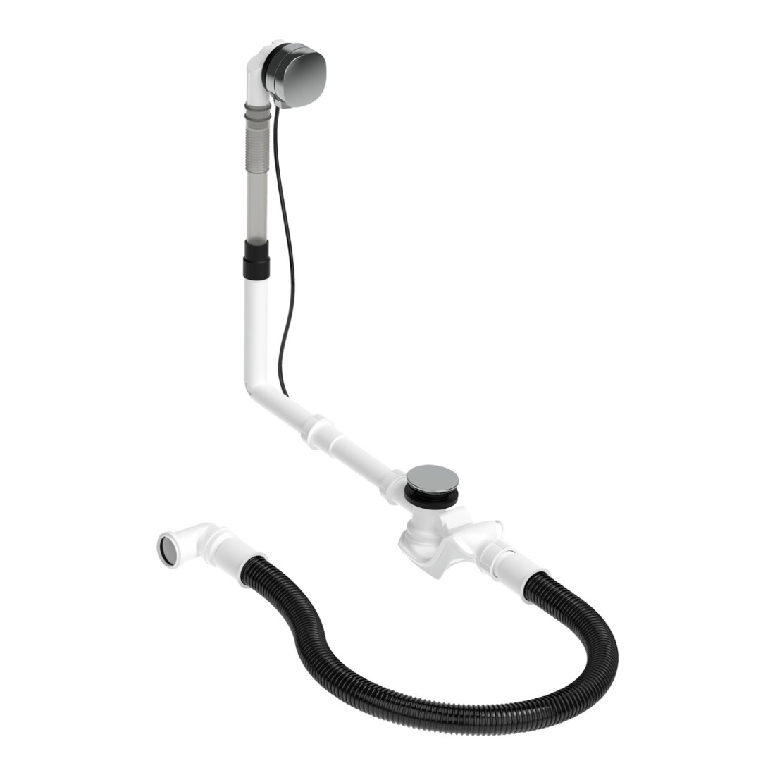 Duravit Quadroval Garniture vidage/débordement avec tirette 65 cm, ø 5,2 cm, pour baignoire, chromé