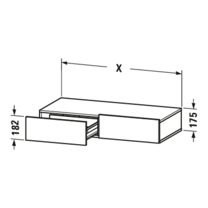 Duravit Rangement tiroir DuraStyle 100x44 cm, 2 SBK, E sw/Bas ma, avec console