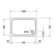 Duravit Receveur de douche rectangulaire D-Code 100x70x8,5 cm, blanc-2