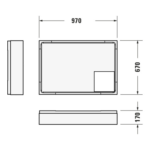 Duravit Receveur de douche rectangulaire D-Code 100x70x8,5 cm, blanc