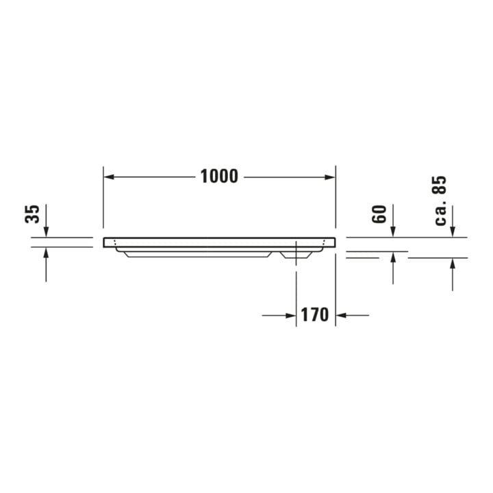 Duravit Receveur de douche rectangulaire D-Code 100x80x8,5 cm, blanc