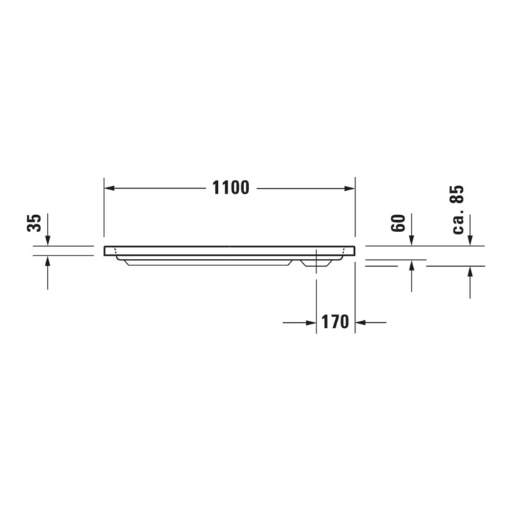 Duravit Receveur de douche rectangulaire D-Code 110x75x8,5 cm, blanc