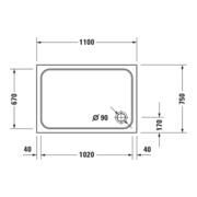 Duravit Receveur de douche rectangulaire D-Code 110x75x8,5 cm, blanc-5