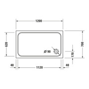 Duravit Receveur de douche rectangulaire D-Code 120x70x8,5 cm, blanc-5