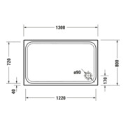 Duravit Receveur de douche rectangulaire D-Code 130x80x8,5 cm, antidérapant, blanc-4