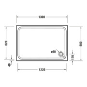 Duravit Receveur de douche rectangulaire D-Code 130x90x8,5 cm, blanc-4