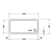 Duravit Receveur de douche rectangulaire D-Code 140x70x8,5 cm, antidérapant, blanc-4