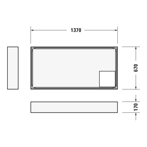 Duravit Receveur de douche rectangulaire D-Code 140x70x8,5 cm, antidérapant, blanc