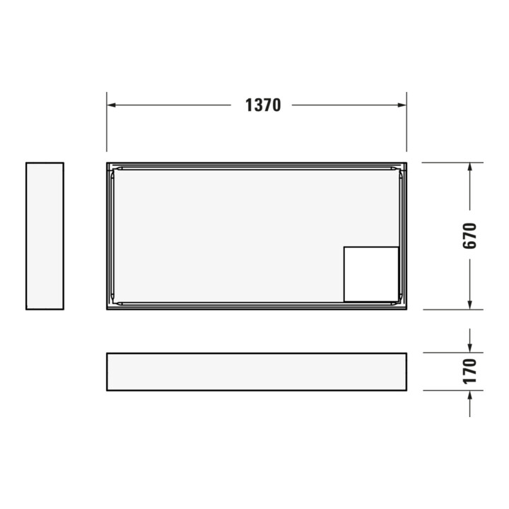 Duravit Receveur de douche rectangulaire D-Code 140x70x8,5 cm, antidérapant, blanc