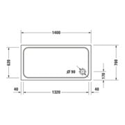 Duravit Receveur de douche rectangulaire D-Code 140x70x8,5 cm, blanc-2