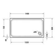 Duravit Receveur de douche rectangulaire D-Code 140x80x8,5 cm, blanc-4