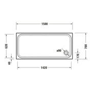 Duravit Receveur de douche rectangulaire D-Code 150x70x8,5 cm, blanc-4