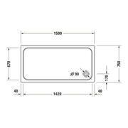 Duravit Receveur de douche rectangulaire D-Code 150x75x8,5 cm, blanc-4