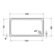 Duravit Receveur de douche rectangulaire D-Code 150x80x8,5 cm, antidérapant, blanc-4