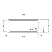 Duravit Receveur de douche rectangulaire D-Code 170x70x8,5 cm, antidérapant, blanc-5