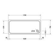 Duravit Receveur de douche rectangulaire D-Code 170x75x8,5 cm, blanc-5