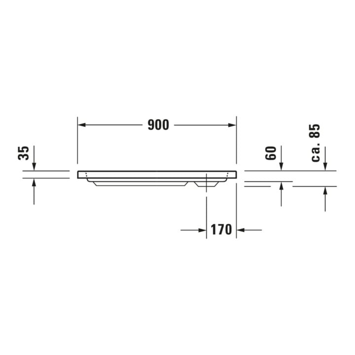 Duravit Receveur de douche rectangulaire D-Code 90x80x8,5 cm, antidérapant, blanc