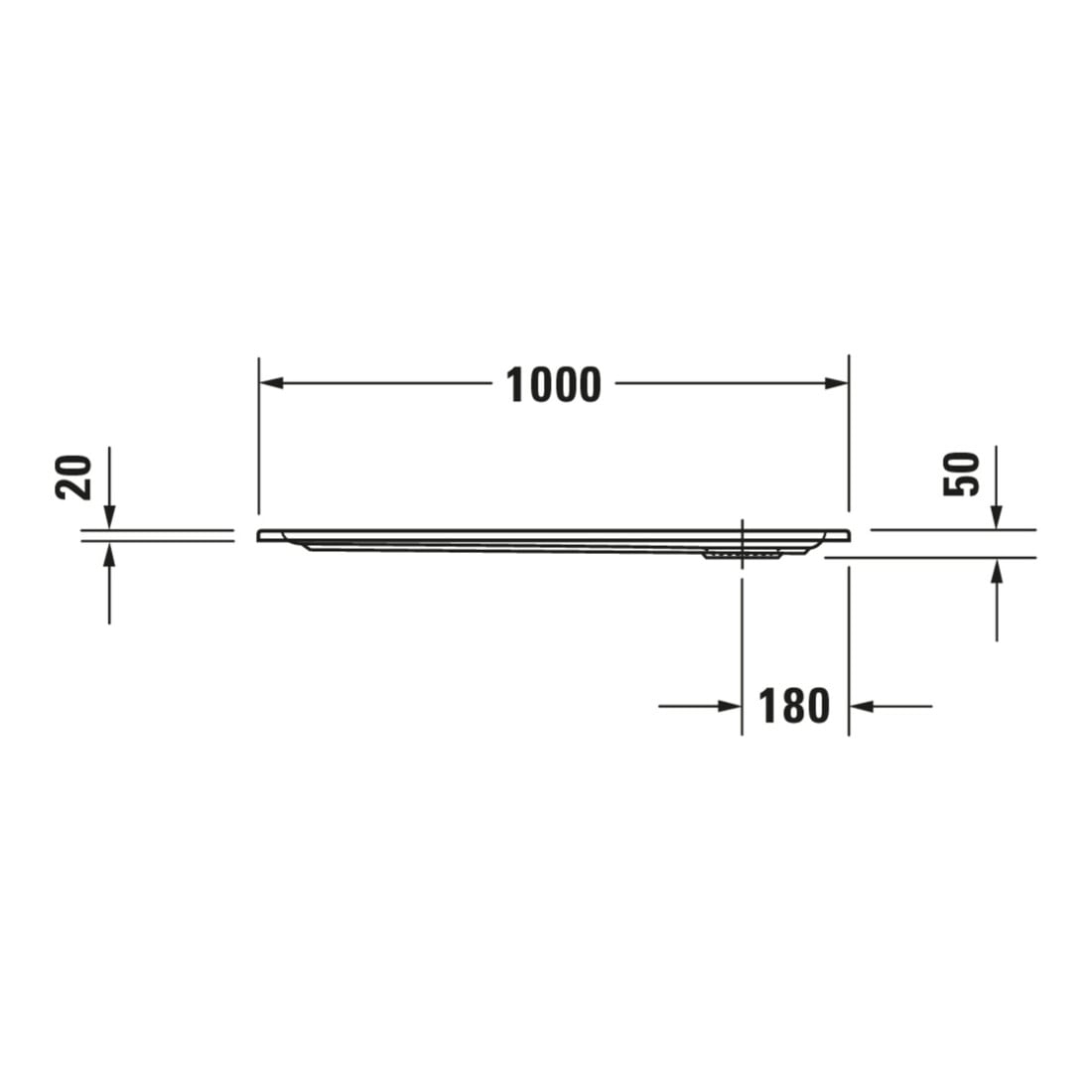 Duravit Receveur de douche rectangulaire Starck Slimline 100x80x5 cm, blanc