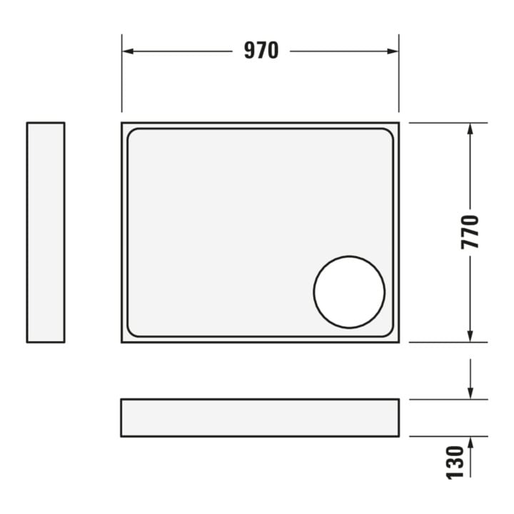 Duravit Receveur de douche rectangulaire Starck Slimline 100x80x5 cm, blanc