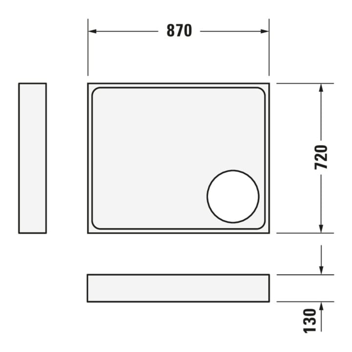 Duravit Receveur de douche rectangulaire Starck Slimline 90x75x4,5 cm, blanc