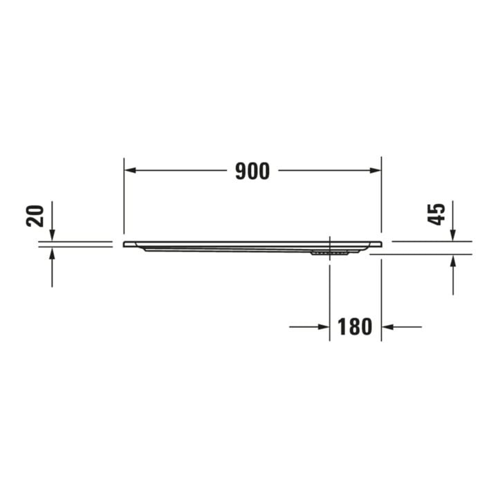 Duravit Receveur de douche rectangulaire Starck Slimline 90x80x4,5 cm, antidérapant, blanc