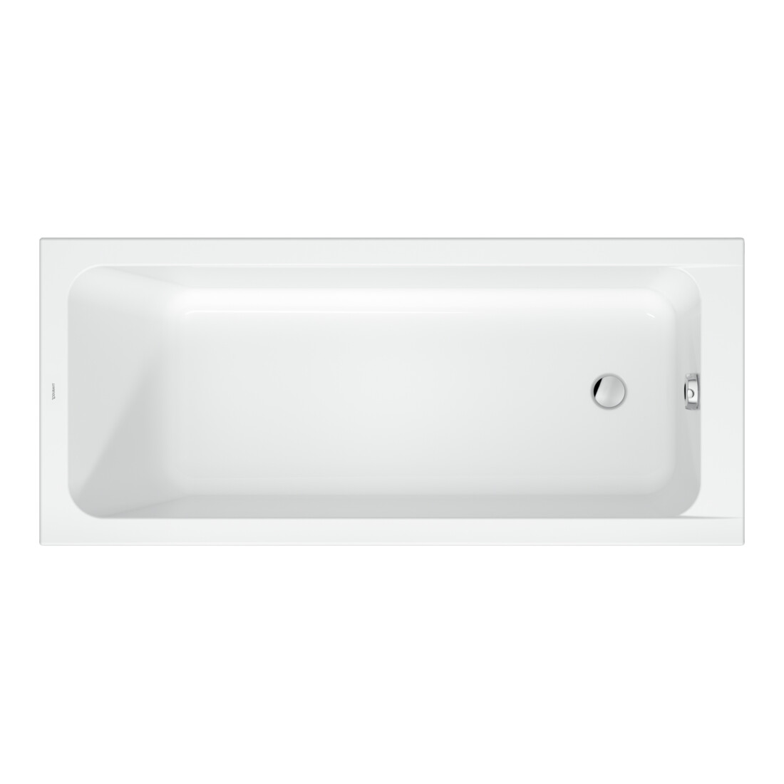 Duravit Rechteck-Badewanne D-Code 160x70x45cm, Abl i Fußber., 1 RS, weiß