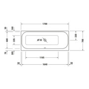 Duravit Rechteck-Badewanne Happy D.2 170x70x46cm, Einbauvers., 1 RS re, weiß-5