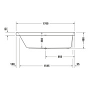 Duravit Rechteck-Badewanne Happy D.2 170x75x46cm, Einbauvers., 1 RS li, weiß-2