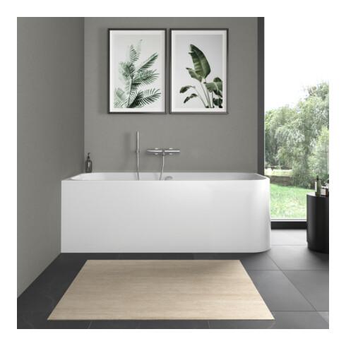 Duravit Rechteck-Badewanne Happy D.2 180x 80x46cm, Eck li, 2 RS, weiß