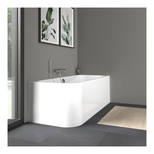 Duravit Rechteck-Badewanne Happy D.2 180x80x46cm, Eck re, 2 RS, weiß