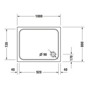 Duravit Rechteck-Duschwanne D-Code 100x80x8,5cm, Antislip, weiß-2