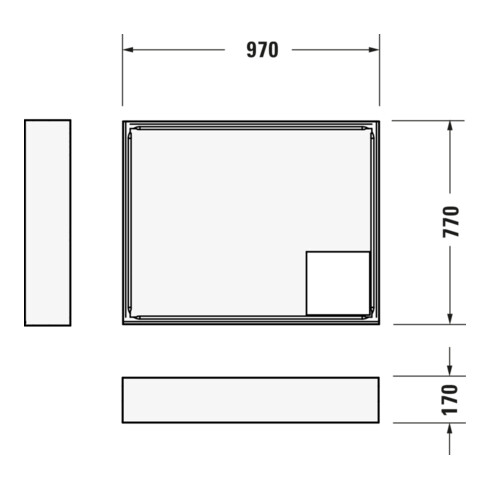 Duravit Rechteck-Duschwanne D-Code 100x80x8,5cm, Antislip, weiß