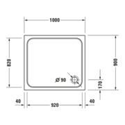 Duravit Rechteck-Duschwanne D-Code 100x90x8,5cm, weiß-5