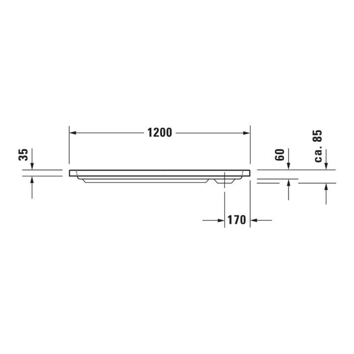 Duravit Rechteck-Duschwanne D-Code 120x80x8,5cm, weiß