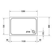 Duravit Rechteck-Duschwanne D-Code 120x80x8,5cm, weiß-5