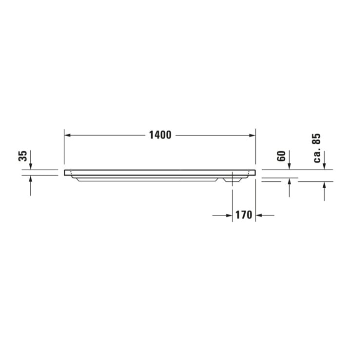 Duravit Rechteck-Duschwanne D-Code 140x70x8,5cm, Antislip, weiß
