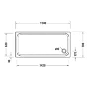 Duravit Rechteck-Duschwanne D-Code 150x70x8,5cm, Antislip, weiß-4