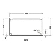 Duravit Rechteck-Duschwanne D-Code 150x80x8,5cm, weiß-4