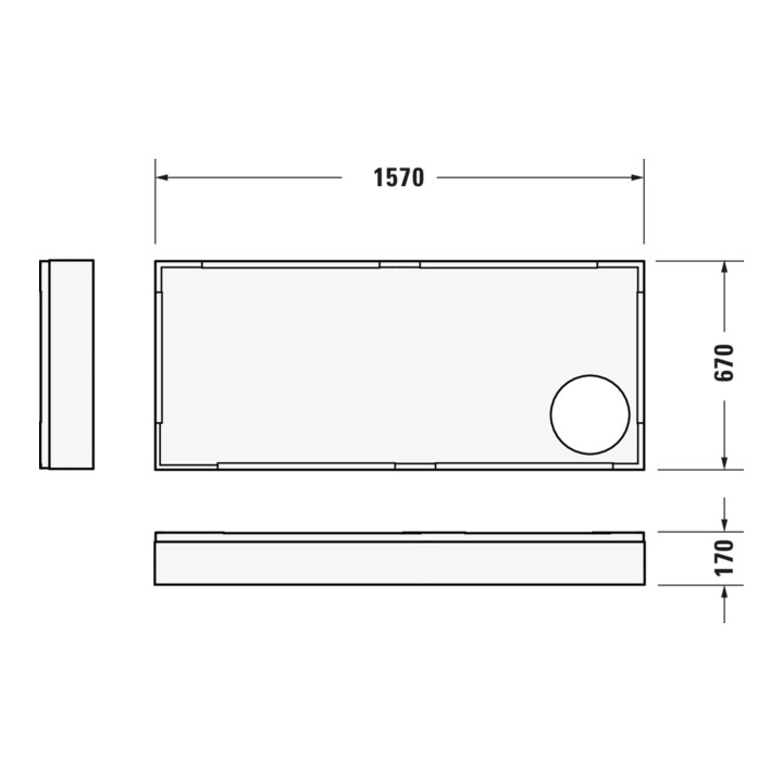 Duravit Rechteck-Duschwanne D-Code 160x70x8,5cm, Antislip, weiß