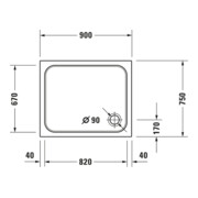 Duravit Rechteck-Duschwanne D-Code 90x75x8,5cm, Antislip, weiß-4