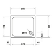 Duravit Rechteck-Duschwanne D-Code 90x80x8,5cm, Antislip, weiß-4