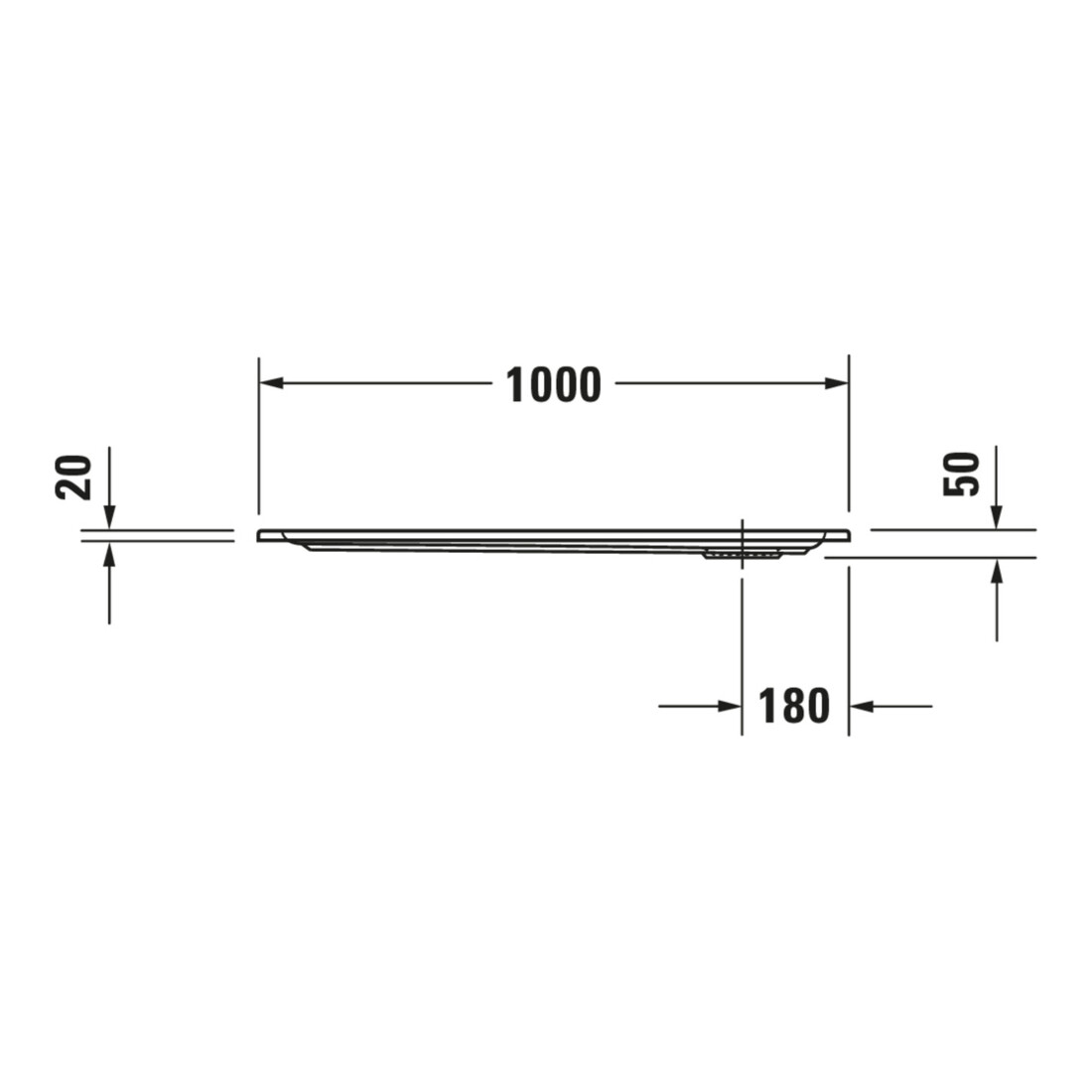 Duravit Rechteck-Duschwanne Starck Slimline 100x80x5cm, Antislip, weiß