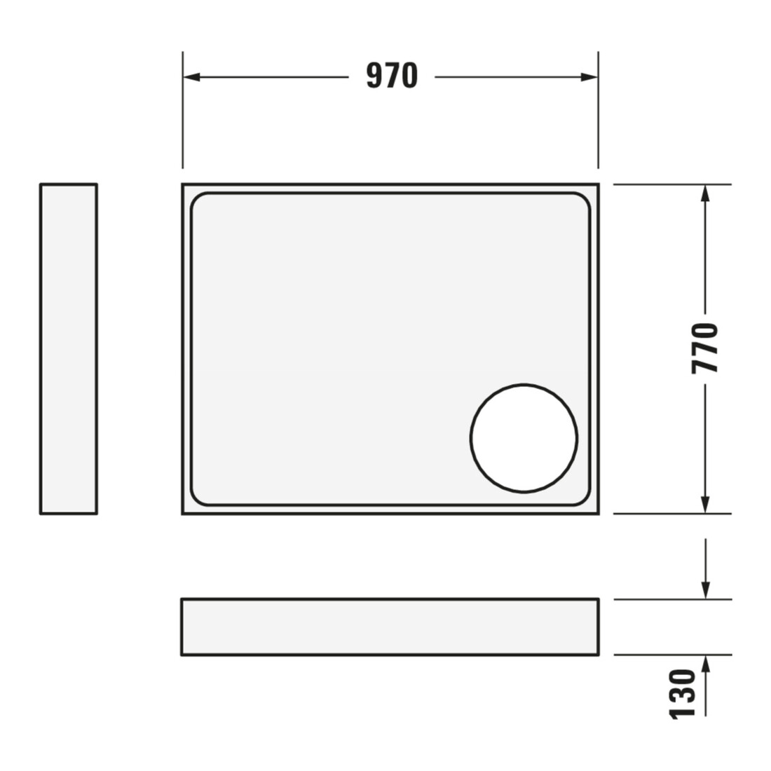 Duravit Rechteck-Duschwanne Starck Slimline 100x80x5cm, weiß