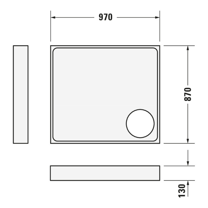 Duravit Rechteck-Duschwanne Starck Slimline 100x90x5cm, Antislip, weiß