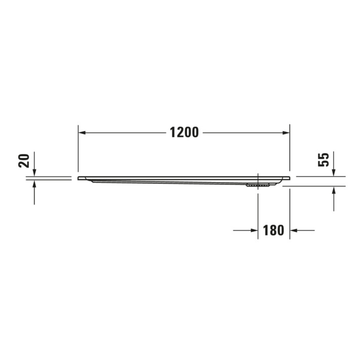 Duravit Rechteck-Duschwanne Starck Slimline 120x80x5,5cm, Antislip, weiß
