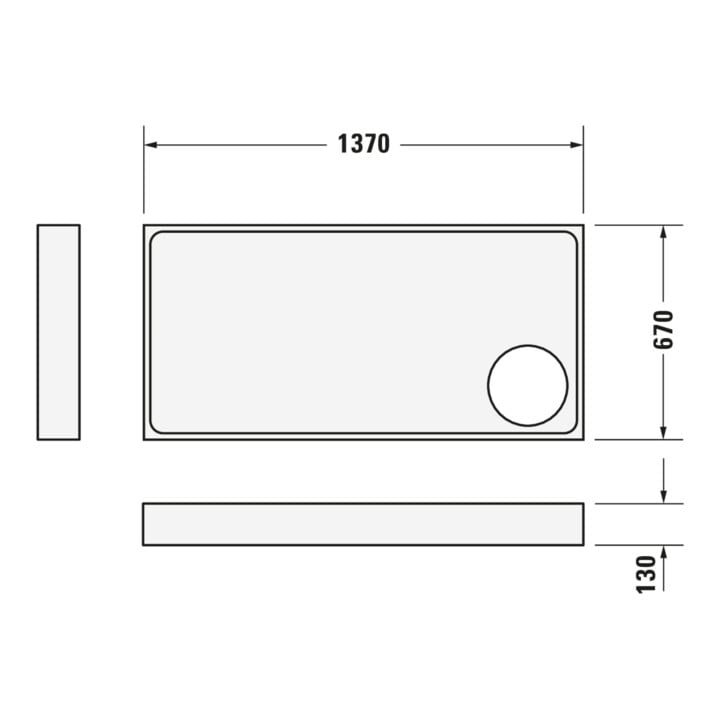 Duravit Rechteck-Duschwanne Starck Slimline 140x70x5,5cm, weiß