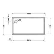 Duravit Rechteck-Duschwanne Starck Slimline 150x80x6cm, Antislip, weiß-5