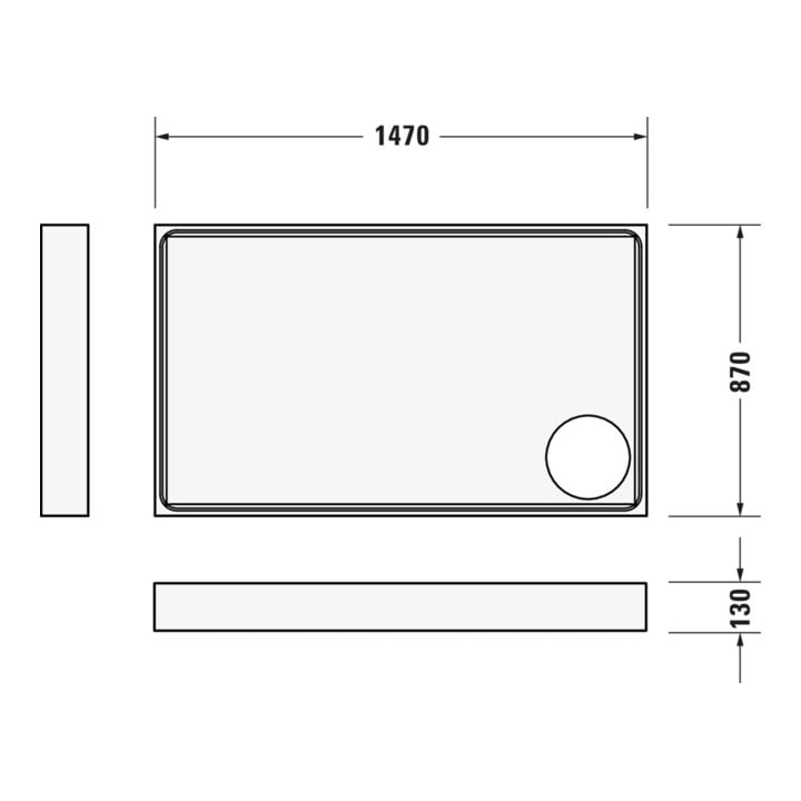 Duravit Rechteck-Duschwanne Starck Slimline 150x90x6cm, weiß