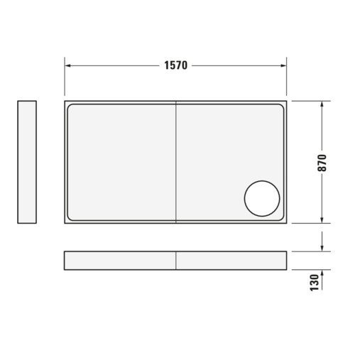 Duravit Rechteck-Duschwanne Starck Slimline 160x90x6cm, weiß