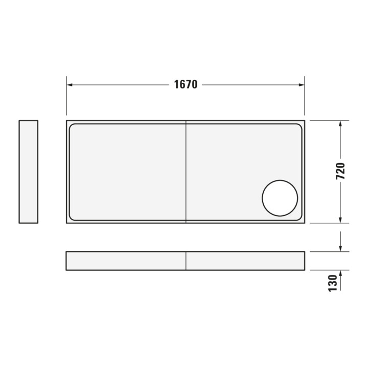 Duravit Rechteck-Duschwanne Starck Slimline 170x75x6cm, weiß
